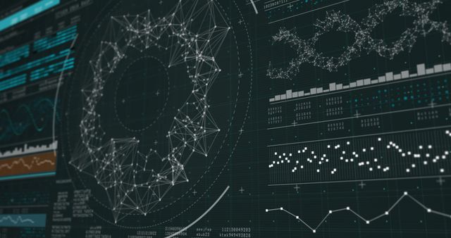 Futuristic Data Visualization Interface with Complex Network Diagrams - Download Free Stock Images Pikwizard.com