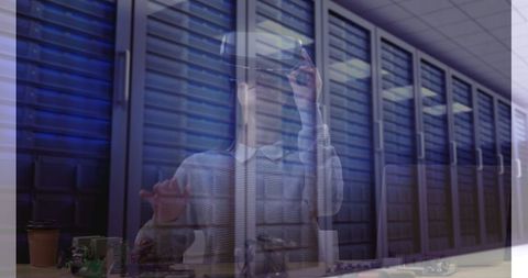 Virtual Reality Experience Merging with Data Center Technology - Download Free Stock Images Pikwizard.com