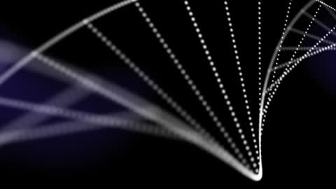 Abstract DNA Strand Animation on Dark Background