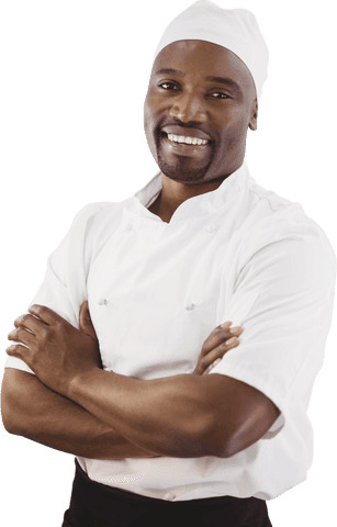 transparent smiling chef with arms crossed in uniform - Download Free Stock Videos Pikwizard.com