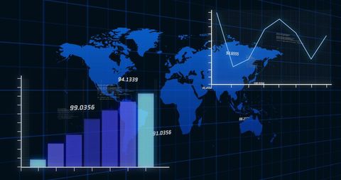 Global Financial Data with World Map and Statistics - Download Free Stock Images Pikwizard.com