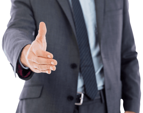 Caucasian Businessman Extending Hand for Handshake on Transparent Background - Download Free Stock Videos Pikwizard.com