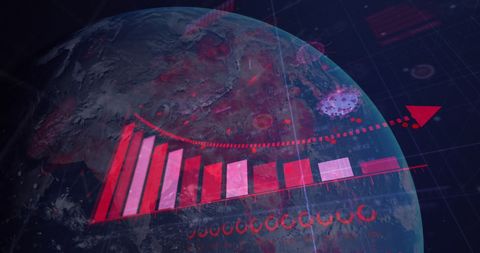 Global Pandemic Impact with Graphs and Spinning Earth - Download Free Stock Images Pikwizard.com