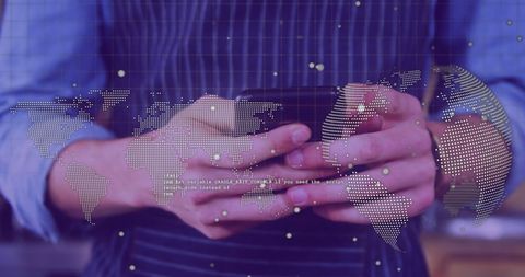 Digital Networking: Businessman Engaged in Global Connectivity Concept