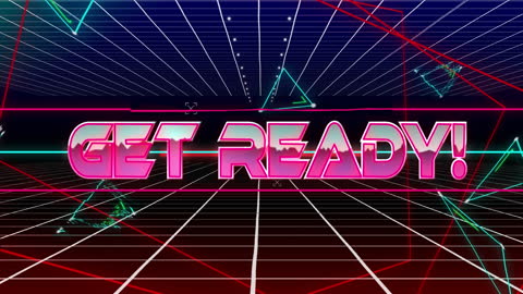 Retro Futuristic Arcade Ready Animation with Digital Grid