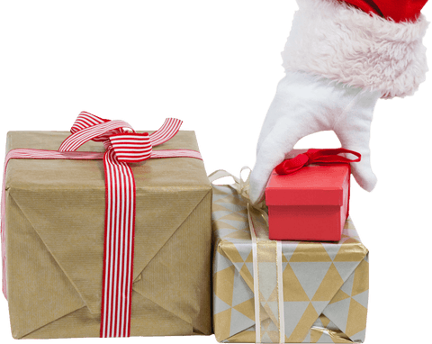 transparent santa claus hand selecting christmas gifts festive mood - Download Free Stock Videos Pikwizard.com