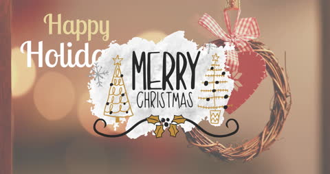Merry Christmas Card Design with Decorative Elements