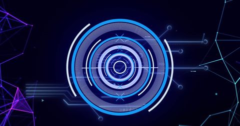 futuristic digital interface with holographic circles - Download Free Stock Images Pikwizard.com