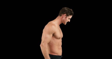 Fit Young Man Posing Profile Silhouette with Black Background - Download Free Stock Images Pikwizard.com