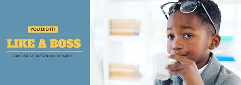 Confident Young Boy Embracing Professional Success Concept