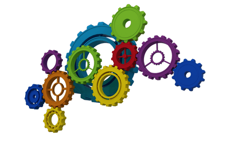 Colorful Transparent Gears Representing Teamwork and Innovation - Download Free Stock Videos Pikwizard.com