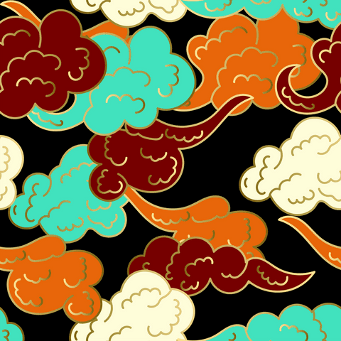 Vibrant Retro Pattern with Colorful Abstract Clouds on Transparent Background - Download Free Stock Videos Pikwizard.com
