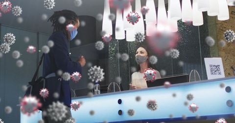 Masked Communication at Reception During COVID-19 Pandemic