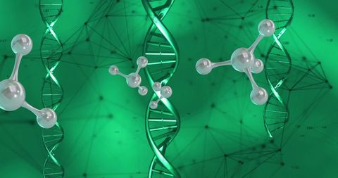 dna strands and molecules on futuristic green background - Download Free Stock Images Pikwizard.com