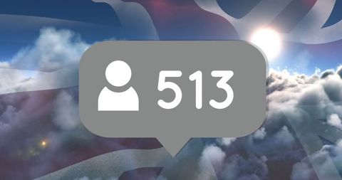 UK-Inspired Social Media Growth Over Cloudy Sky - Download Free Stock Images Pikwizard.com