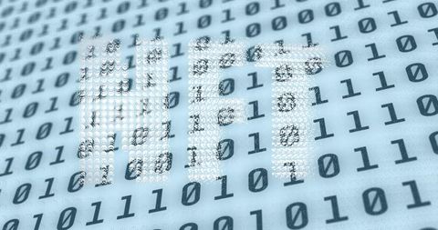NFT and Binary Code Digitally Illustrated in Abstract Style - Download Free Stock Images Pikwizard.com