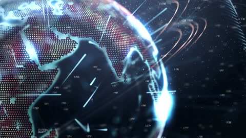 Digital Globe with Connection and Data Network