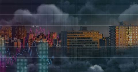 Financial Growth Graph Merging with Contemporary Cityscape - Download Free Stock Images Pikwizard.com