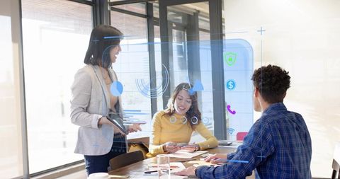 Collaborating with Augmented Reality Interface While Visualizing Data in Office Meeting