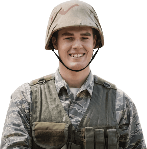 smiling soldier in camo with transparent background - Download Free Stock Videos Pikwizard.com