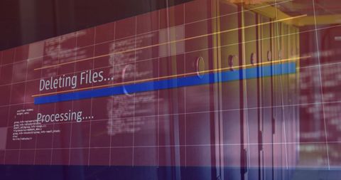 Digital File Deletion Process with Virtual Server Background - Download Free Stock Images Pikwizard.com