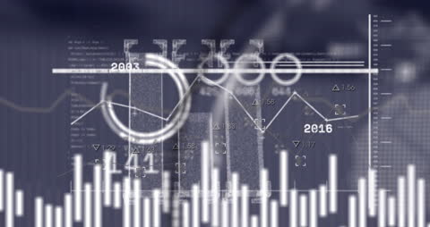 Dynamic Data Charts Over Blurred Abstract Background