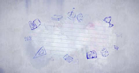 Abstract School Icons Floating on Lined Grey Background - Download Free Stock Images Pikwizard.com