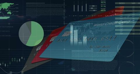 Digital Currency Market with Floating Credit Cards - Download Free Stock Images Pikwizard.com
