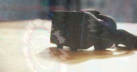 VR Headset with Data Processing Hologram