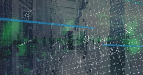 Digital Interface with Mathematical Equations in Data Center - Download Free Stock Images Pikwizard.com