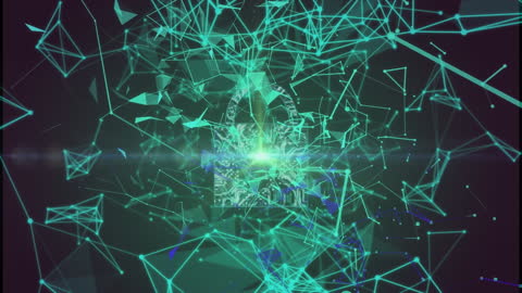 Futuristic Network Plexus with Cyber Security Padlock Symbol