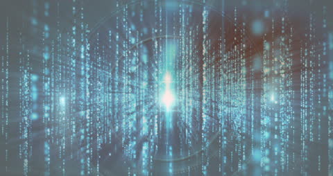 Futuristic Digital Code Matrix Background