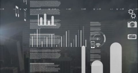 Digital Data Overlay on Urban Skyline Infographic Background - Download Free Stock Images Pikwizard.com