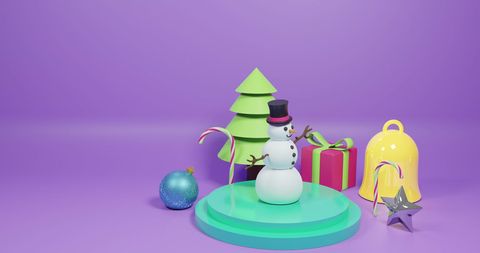 Festive Christmas Decor Against PurpleBackdrop - Download Free Stock Images Pikwizard.com