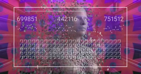 abstract digital human and data visualization on purple background - Download Free Stock Images Pikwizard.com