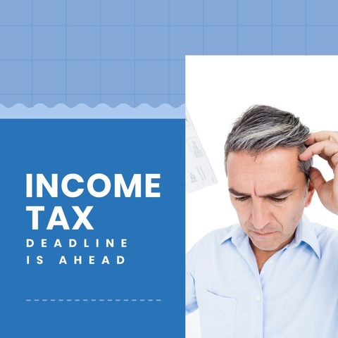 caucasian man stressing over income tax deadline paperwork - Download Free Stock Templates Pikwizard.com