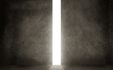 transparent sunbeam illuminating concrete room through narrow opening - Download Free Stock Videos Pikwizard.com
