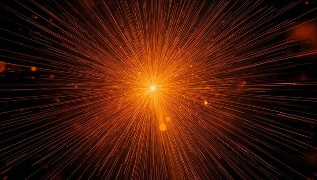 Radiant Orange Burst with Cosmic Starburst Effect