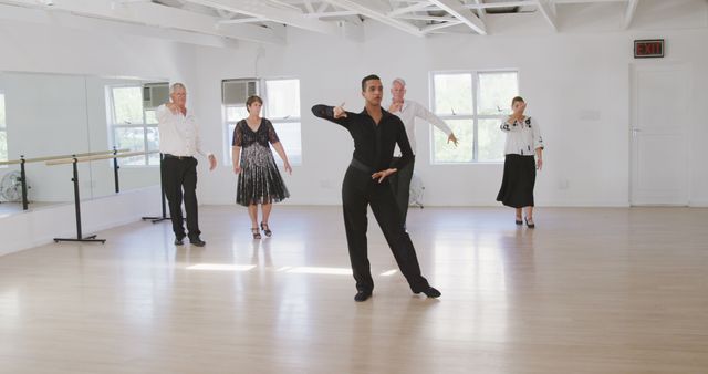 Senior Dance Class Learning New Routine in Bright Studio - Download Free Stock Images Pikwizard.com