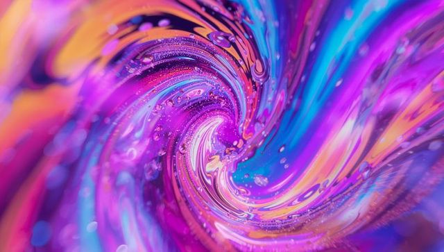 Colorful Neon Swirl with Glossy Accents