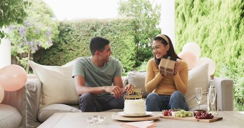 Romantic Anniversary Celebration with Gift Exchange Outdoors