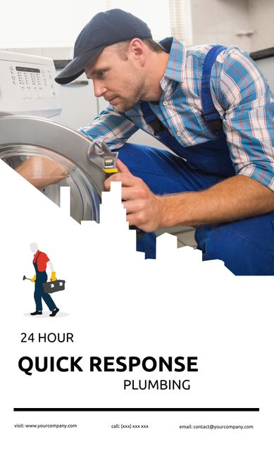 Dedicated Plumber Providing 24 Hour Quick Response Plumbing Services - Download Free Stock Templates Pikwizard.com