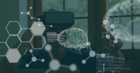 Man Exploring Medical Data Using VR Technology at Home - Download Free Stock Images Pikwizard.com
