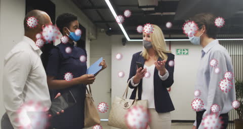 Team Discussion with Virus Particles Visualization