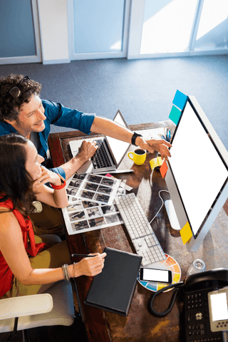 Creative Team Collaboration on Transparent Computer Monitors - Download Free Stock Videos Pikwizard.com