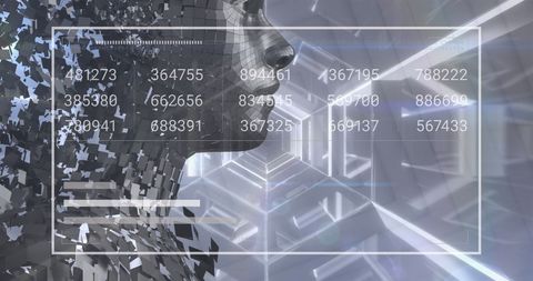Digital Human Hologram with Digits and Geometric Tunnel Effect - Download Free Stock Images Pikwizard.com
