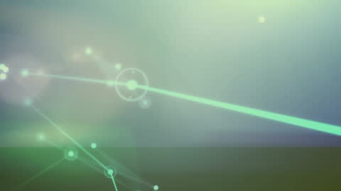 Abstract Network Connections with Glowing Spots on Dark Background