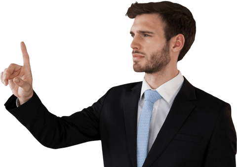 businessman interacting with transparent interface while swiftly choosing options - Download Free Stock Videos Pikwizard.com