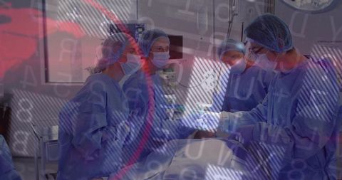 Surgical Team Working in High-Tech Operating Room