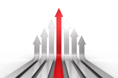 progressive red arrow among white arrows transparent background - Download Free Stock Videos Pikwizard.com